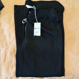 Figs Marseille Wide Leg Black Scrub Pants